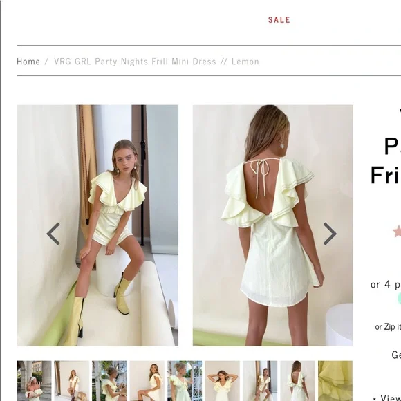 NEW NEVER WORN Vrg girl frill dress yellow - Picture 2 of 3